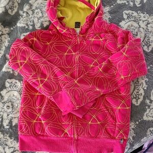 TNA Pink and Yellow Geometric Hoodie